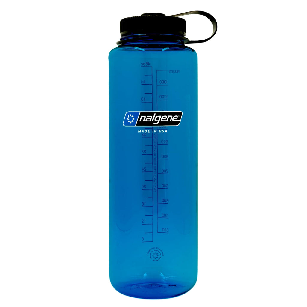 Nalgene Sustain Tritan BPA-Free Water Bottle Made with Material Derived from 50% Plastic Waste (using ISCC certified mass balance), 48 OZ, Wide Mouth, Blue WPHC