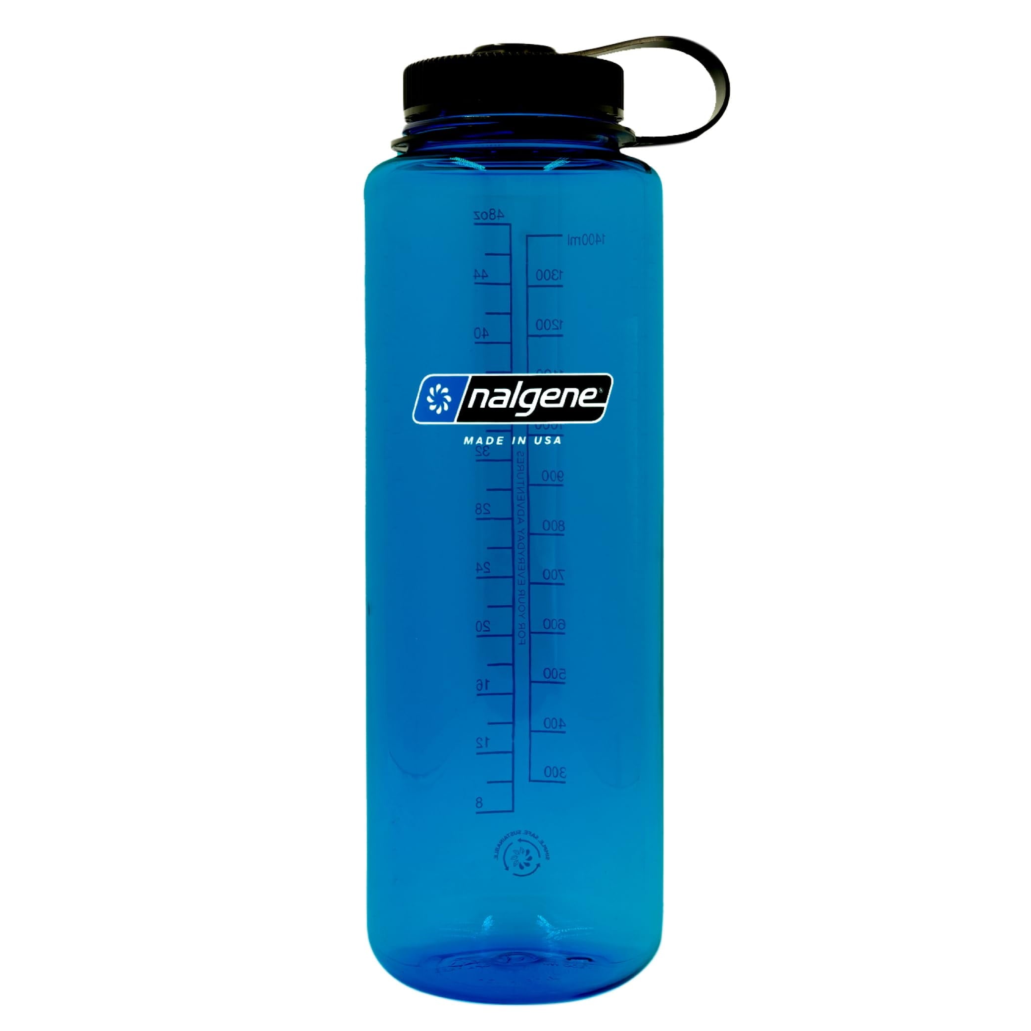 Nalgene Sustain Tritan BPA-Free Water Bottle Made with Material Derived from 50% Plastic Waste (using ISCC certified mass balance), 48 OZ, Wide Mouth, Blue WPHC