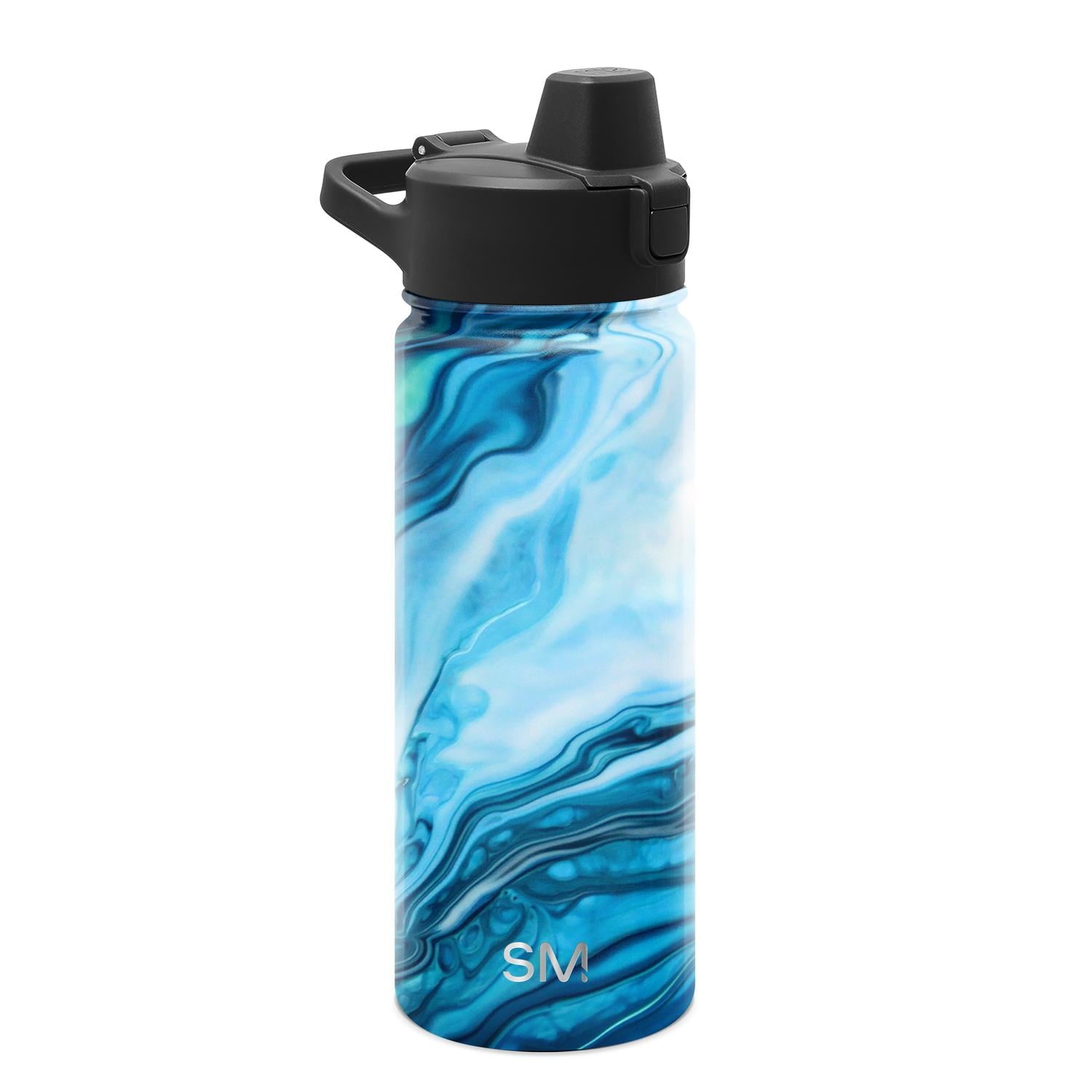 Simple Modern 18 fl oz Insulated Stainless Steel Summit Water Bottle with Covered Silicone Straw Lid | Sweet Taffy 90Q5
