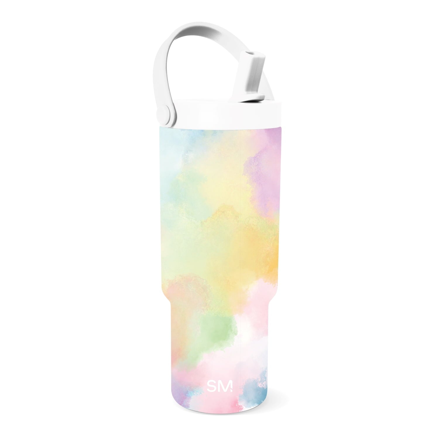 Simple Modern 24 fl oz Insulated Stainless Steel Trek Pivot Tumbler with Straw Lid and Top Handle|Cotton Candy Tie Dye IYBC