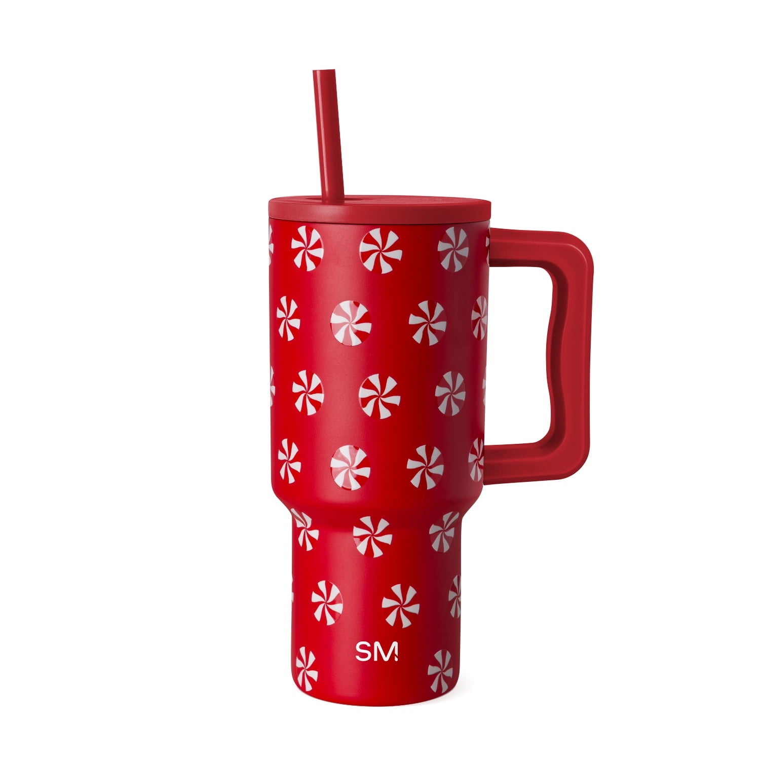 Simple Modern 30 fl oz Insulated Stainless Steel Trek Tumbler with Straw Lid | Seaglass Sage and Cream Checkmate 23VN