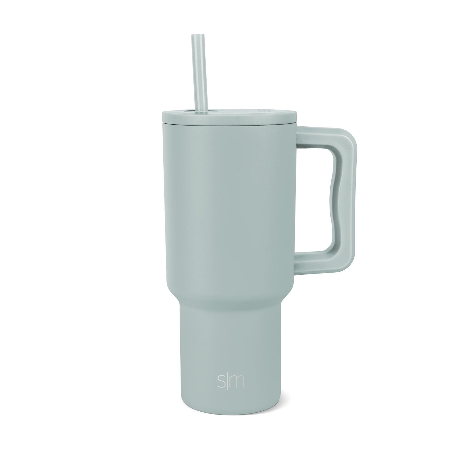 Simple Modern 30 fl oz Insulated Stainless Steel Trek Tumbler with Straw Lid | Seaglass Sage and Cream Checkmate 23VN