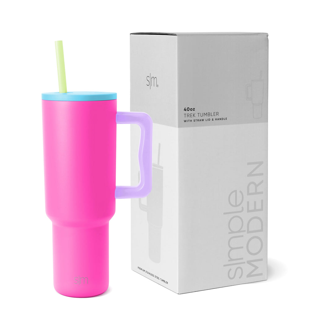 Simple Modern 40 fl oz Insulated Stainless Steel Trek Tumbler with Straw Lid | 80s Mix 03X4