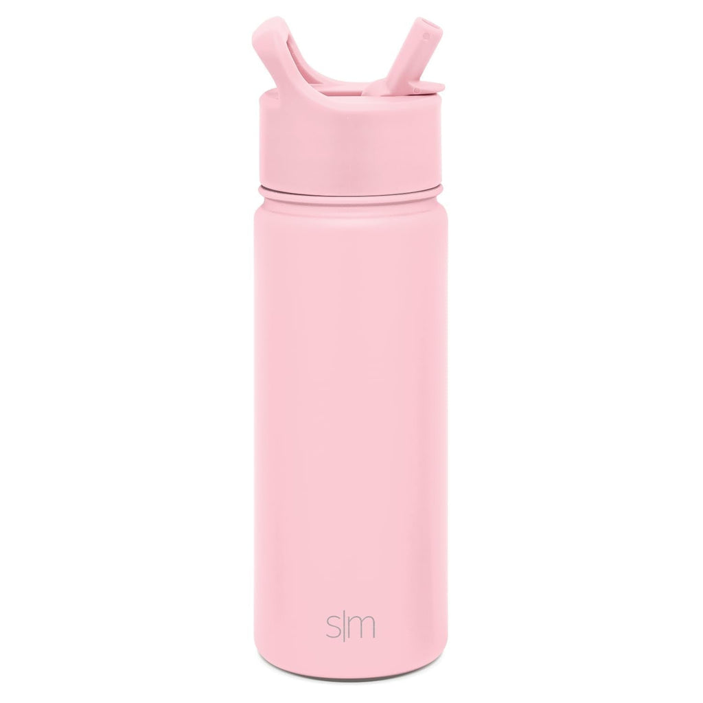 Simple Modern Kids Water Bottle with Straw Lid Vacuum Insulated Stainless Steel Metal Thermos Bottles | Reusable Leak Proof BPA-Free Flask for School | Summit Collection | 18oz, Blush -Blush KOTA