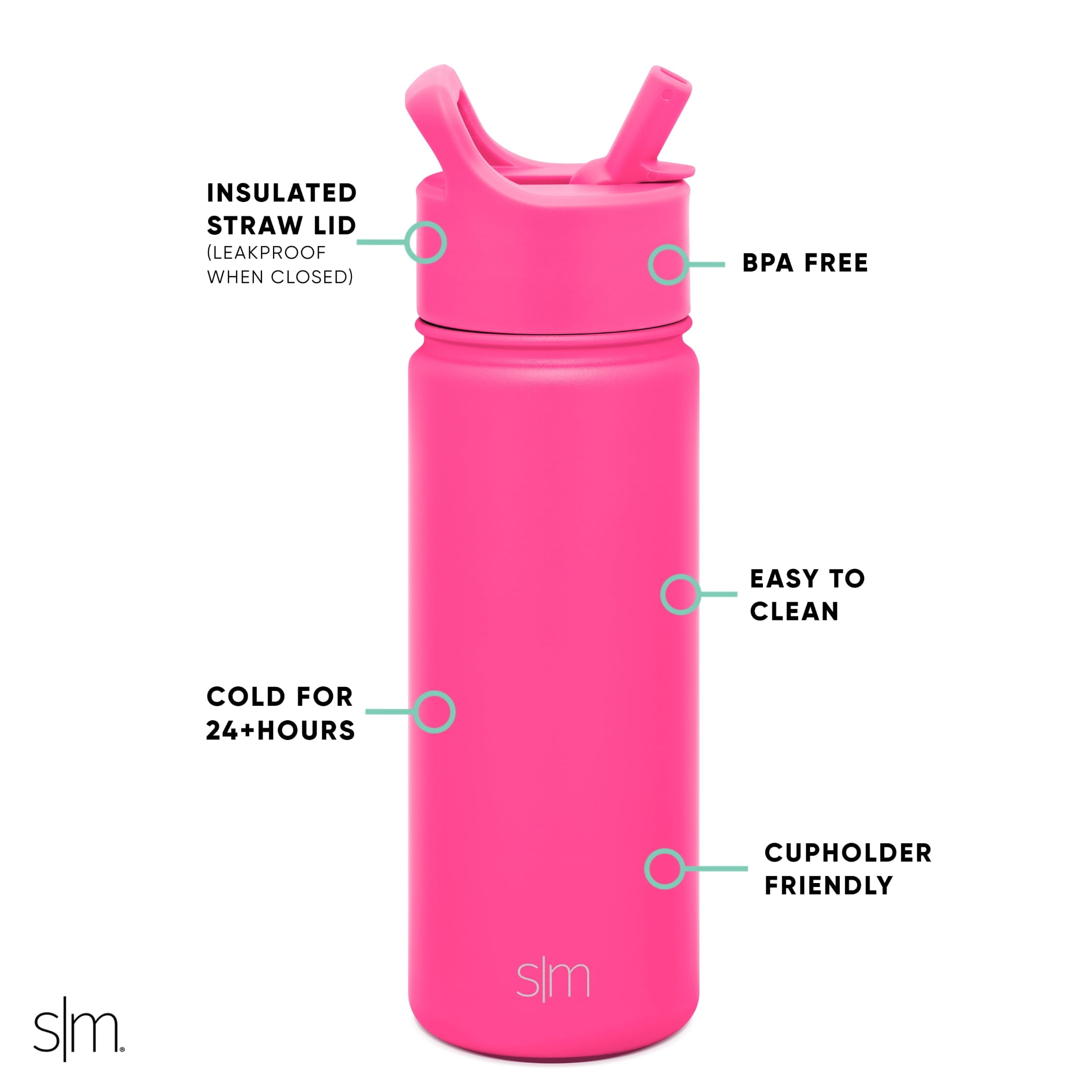 Simple Modern Summit Water Bottle Straw Lid Vacuum Insulated Stainless Steel Bottle | 18 fl oz JUWD