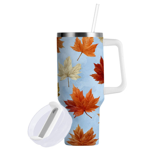 30 oz Insulated Stainless Steel Tumbler Double Wall Stainless Steel Tumbler with 2-Way Drinking Autumn Maple Leaves 0T6P