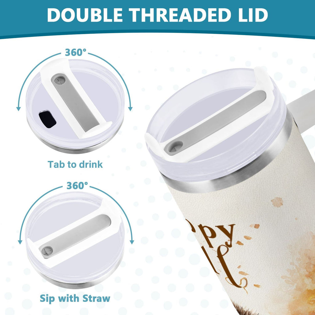 30 oz Insulated Stainless Steel Tumbler Double Wall Stainless Steel Tumbler with 2-Way Drinking Cute Little Hedgehog 9LFP