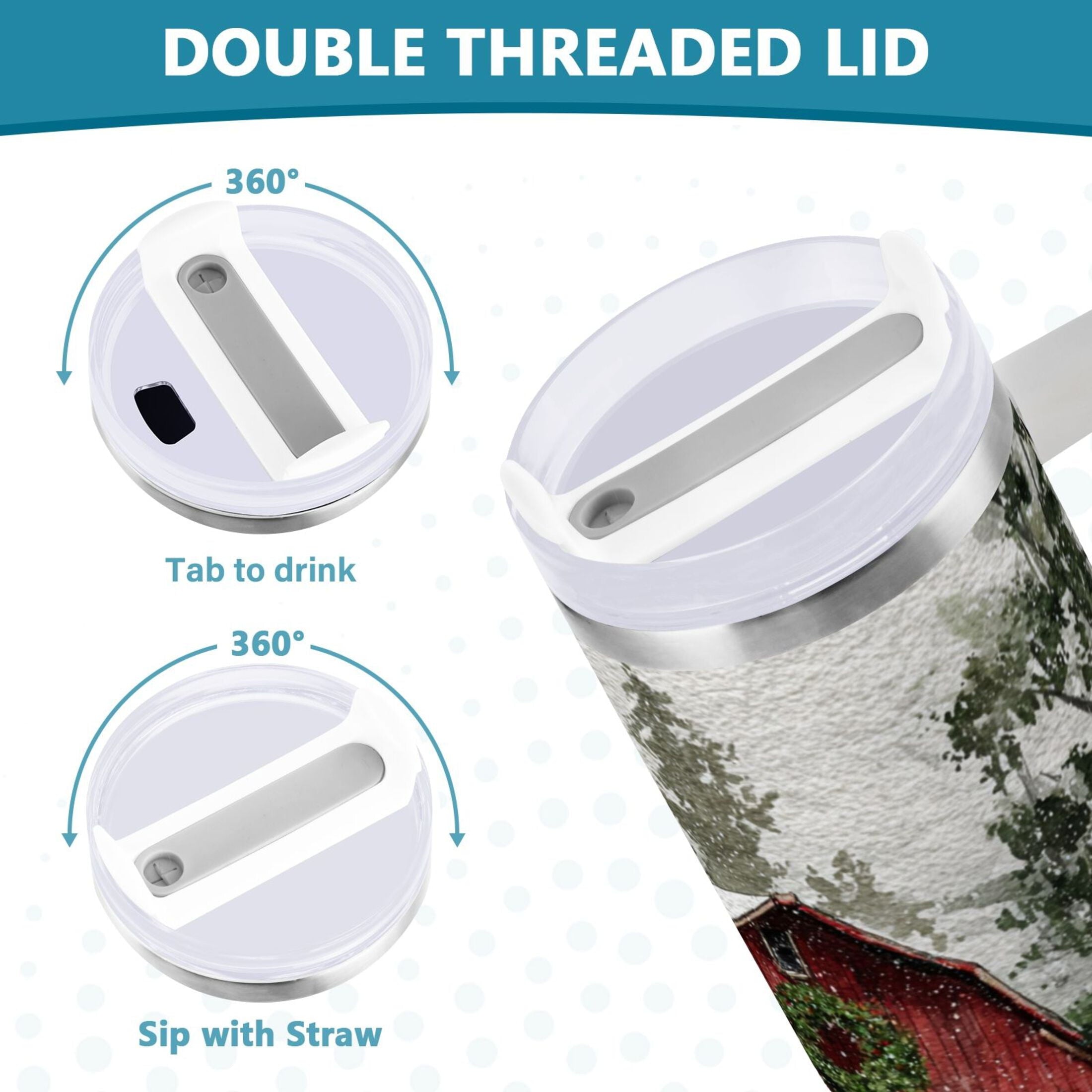 30 oz Insulated Stainless Steel Tumbler Double Wall Stainless Steel Tumbler with 2-Way Drinking Old Red Barn LQXC