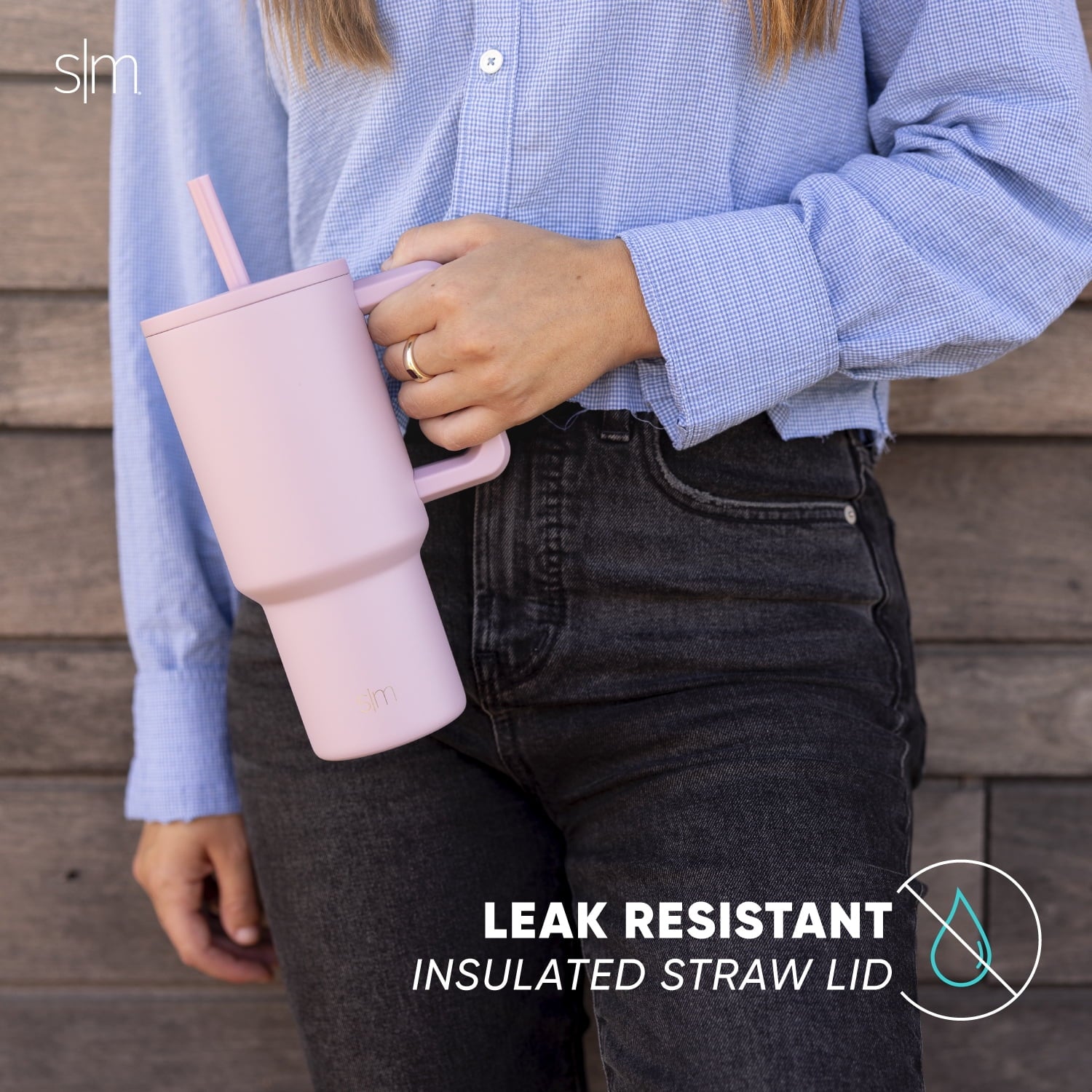 Simple Modern 30 fl oz Insulated Stainless Steel Trek Tumbler with Straw Lid | Seaglass Sage and Cream Checkmate 23VN