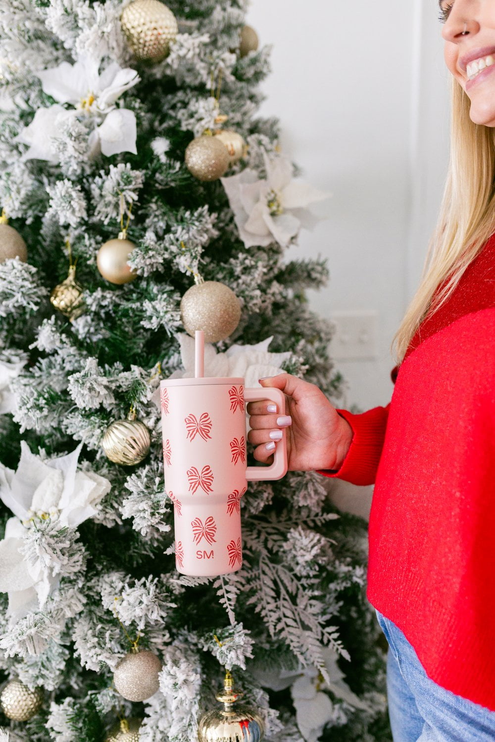 Simple Modern 30 fl oz Insulated Stainless Steel Trek Tumbler with Straw Lid | Seaglass Sage and Cream Checkmate 23VN