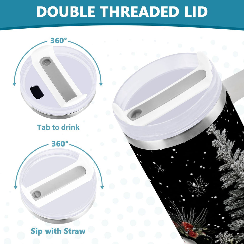 30 oz Insulated Stainless Steel Tumbler Double Wall Stainless Steel Tumbler with 2-Way Drinking Christmas Snowman JCA1