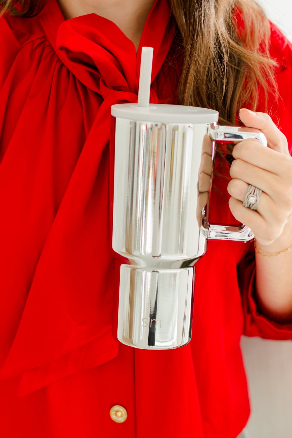 Simple Modern 30 fl oz Insulated Stainless Steel Trek Tumbler with Straw Lid | Seaglass Sage and Cream Checkmate 23VN
