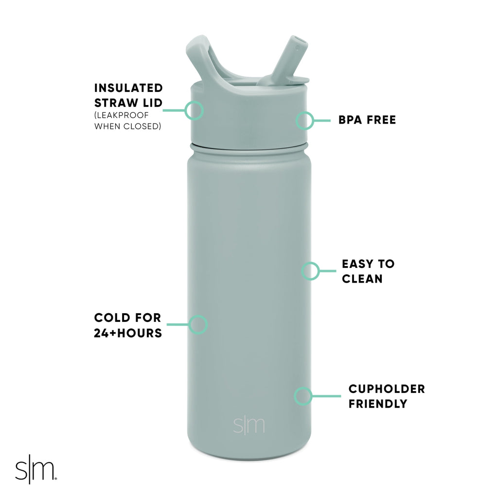 Simple Modern Summit Water Bottle Straw Lid Vacuum Insulated Stainless Steel Bottle | 18 fl oz JUWD
