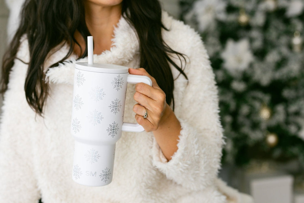 Simple Modern 30 fl oz Insulated Stainless Steel Trek Tumbler with Straw Lid | Seaglass Sage and Cream Checkmate 23VN