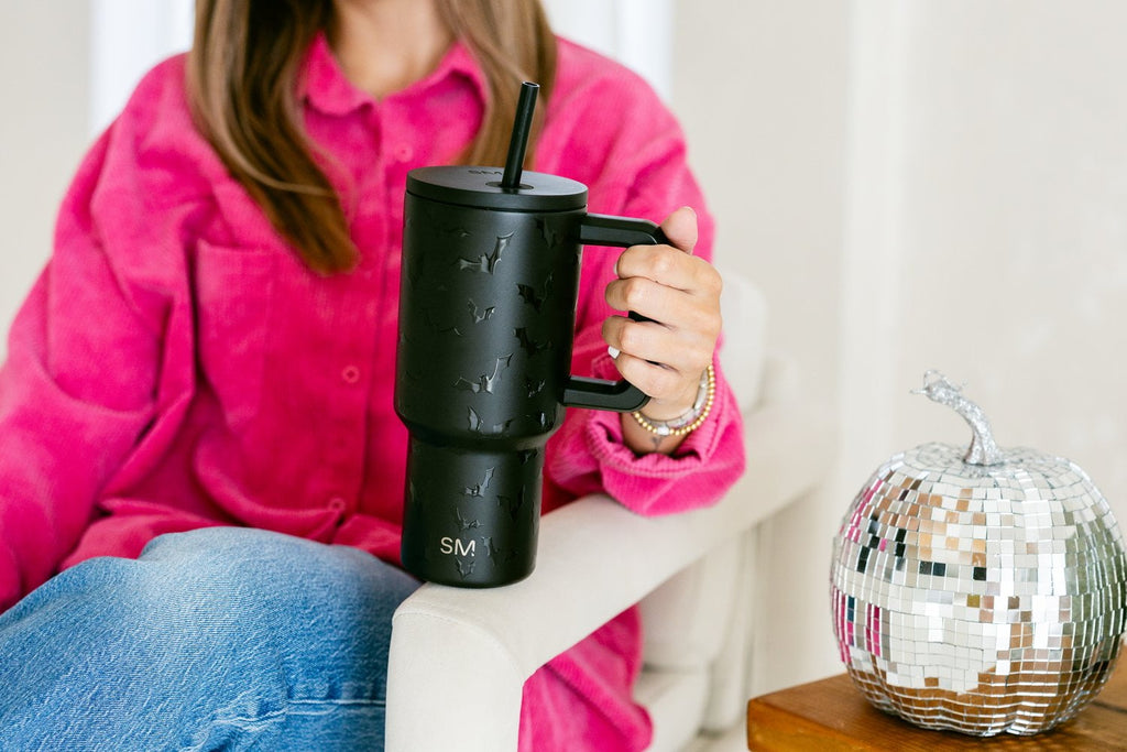 Simple Modern 30 fl oz Insulated Stainless Steel Trek Tumbler with Straw Lid | Seaglass Sage and Cream Checkmate 23VN